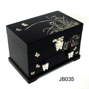Black Painting Wooden Storage Box