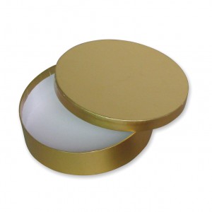 golden round paper box