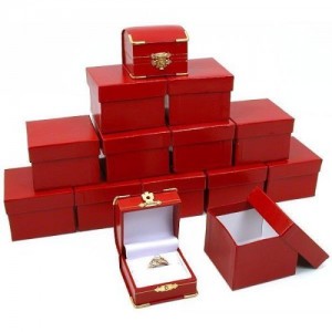 Red Leather Ring Boxes 